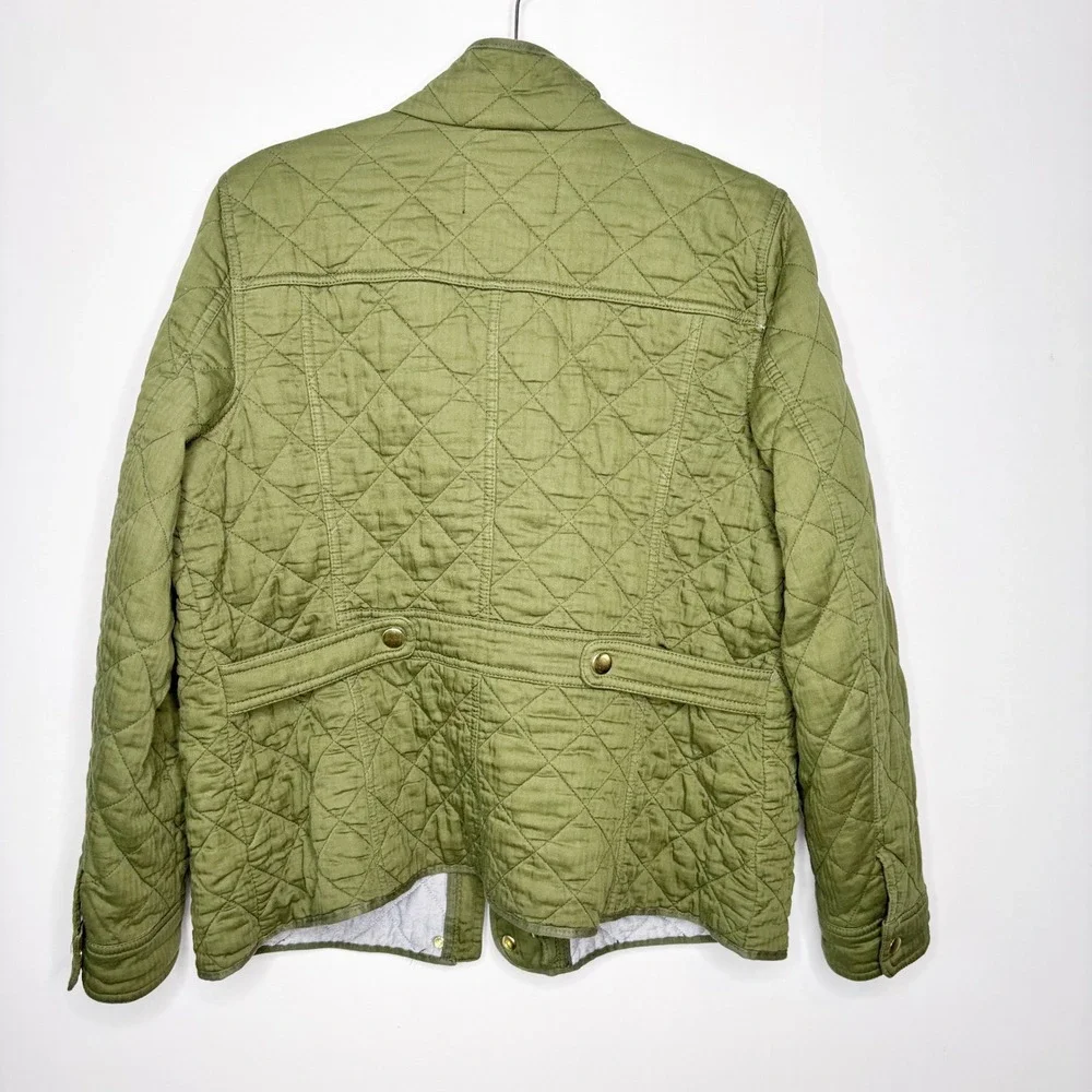 J. Crew Quilted Utility Jacket in Olive Green